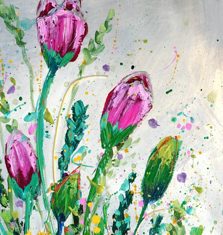 Original Expressionism Floral Painting by Amanda Dagg