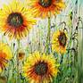 Sunflowers Basking in the Sun Painting by Amanda Dagg