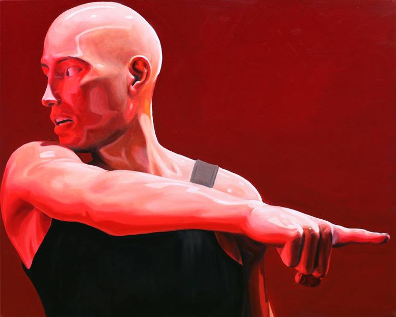 Original People Painting by Sebastian Konrad Sleczka | Figurative Art on Canvas | It's Him (Denial of Peter)