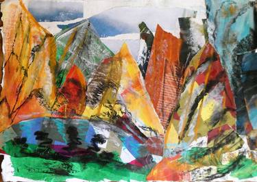 Original Abstract Landscape Collage by Paul McKee