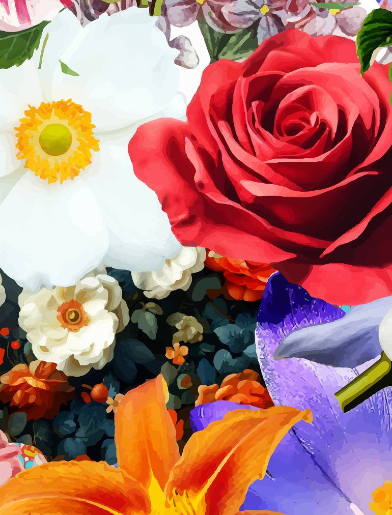 Original Abstract Floral Digital by Gallery Color Studio