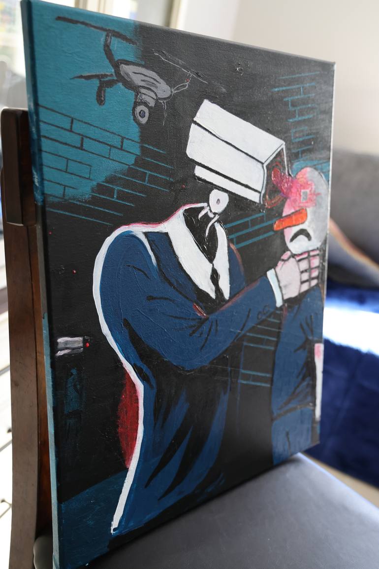 Original Surrealism Comics Painting by Jay Karl
