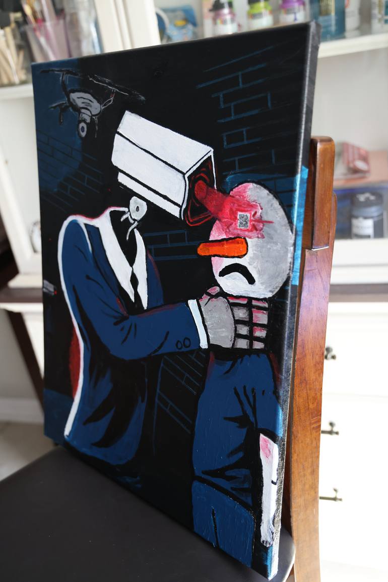 Original Surrealism Comics Painting by Jay Karl