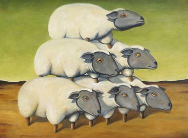 Original Dada Animal Paintings by Tank Art