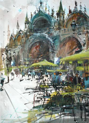 Original Impressionism Architecture Paintings by maximilian damico