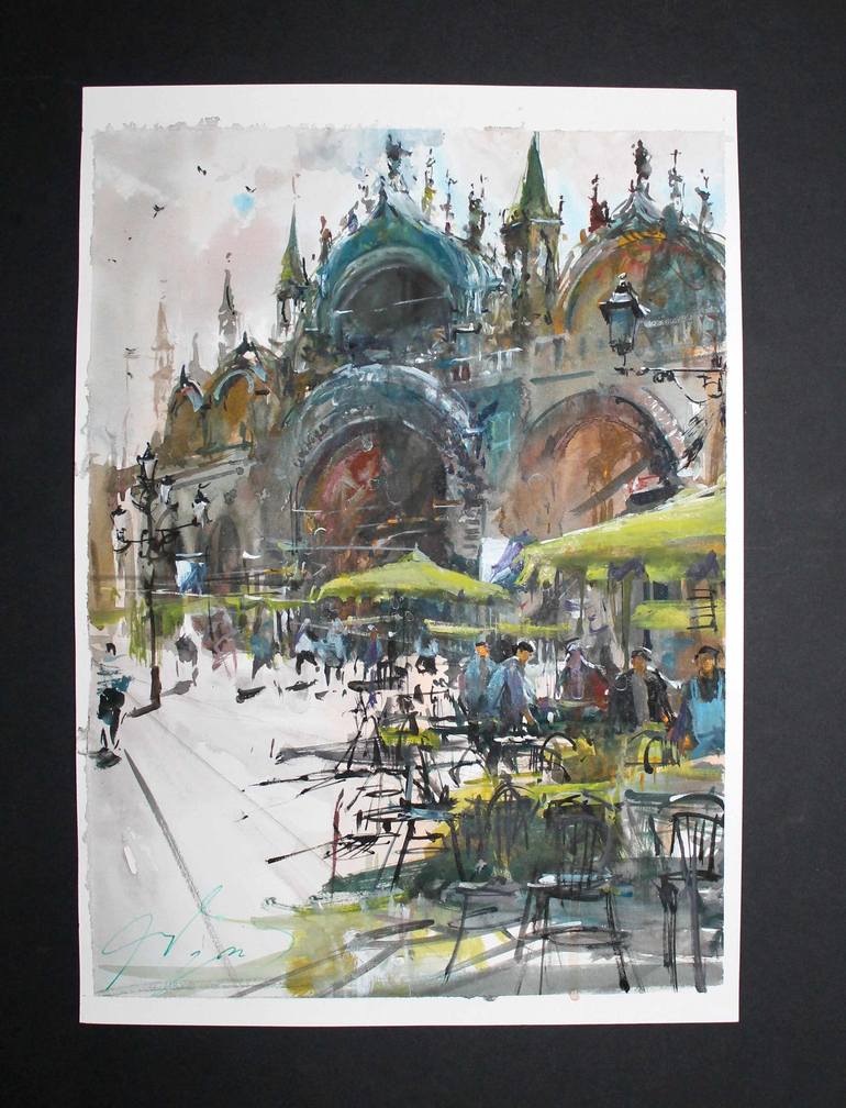 Original Impressionism Architecture Painting by maximilian damico