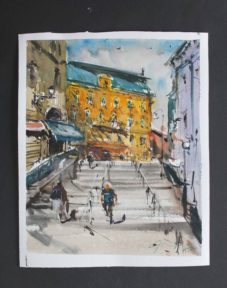 Original Impressionism Cities Painting by maximilian damico