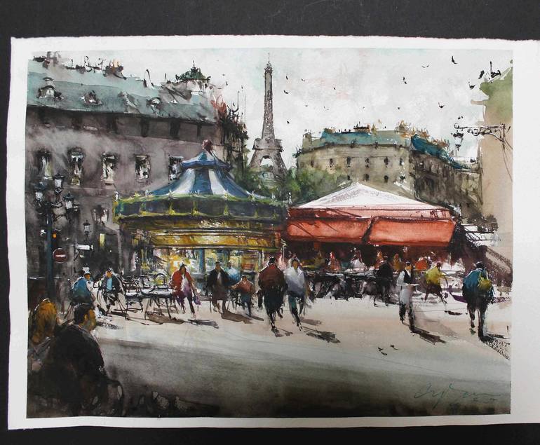 Original Impressionism Cities Painting by maximilian damico