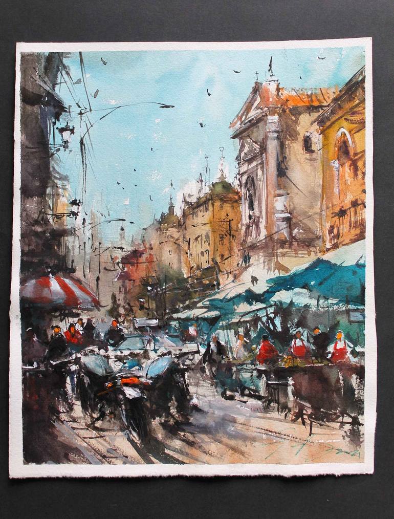 Original Impressionism Cities Painting by maximilian damico