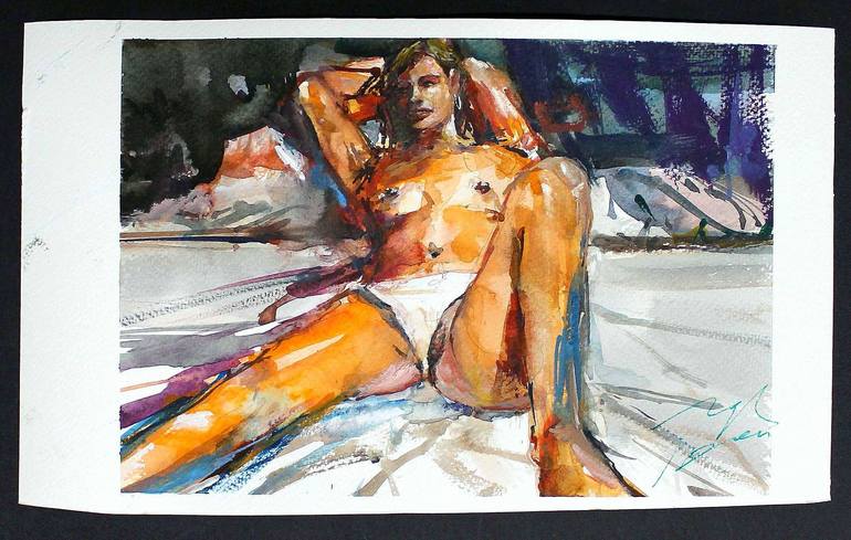 Original Impressionism Nude Painting by maximilian damico