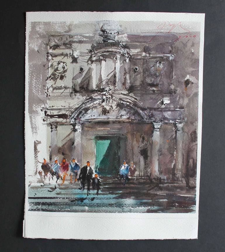 Original Impressionism Architecture Painting by Maximilian Damico