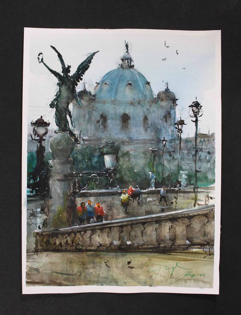 Original Impressionism Architecture Painting by maximilian damico