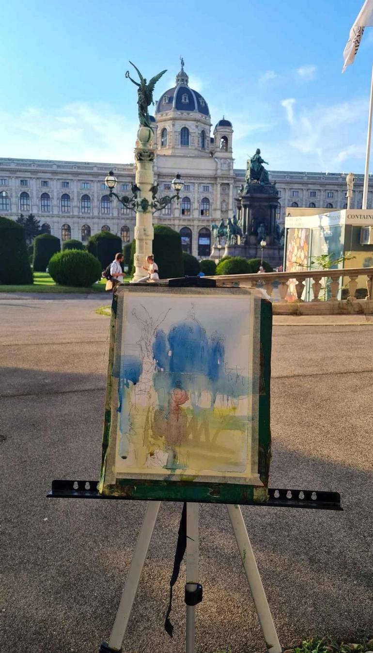 Original Impressionism Architecture Painting by maximilian damico