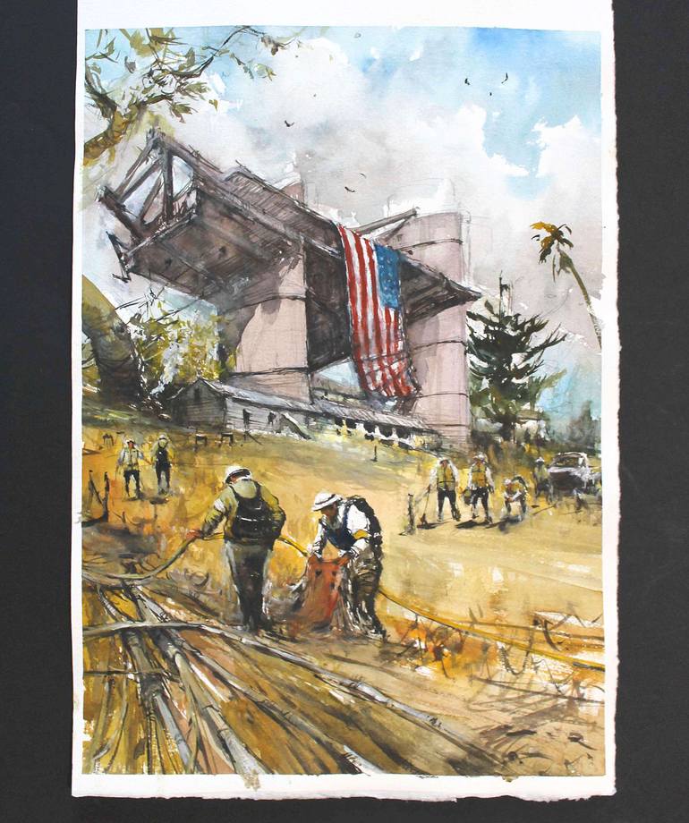 Original Realism Architecture Painting by Maximilian Damico