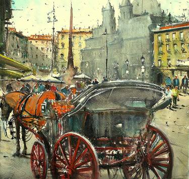 Original Impressionism Cities Paintings by maximilian damico