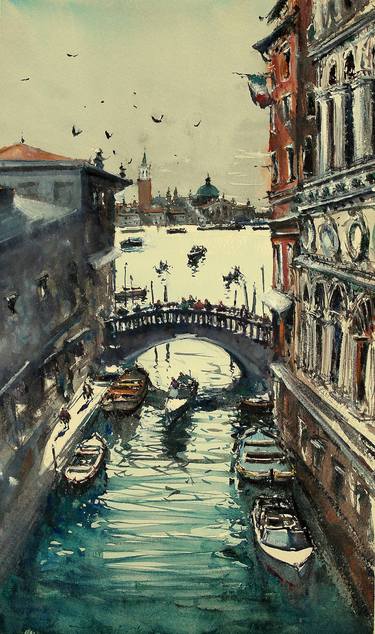 Saatchi Art Artist maximilian damico; Painting, “Venice Under the Bridge II” #art