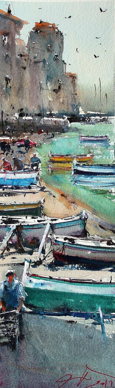 Original Boat Paintings by maximilian damico