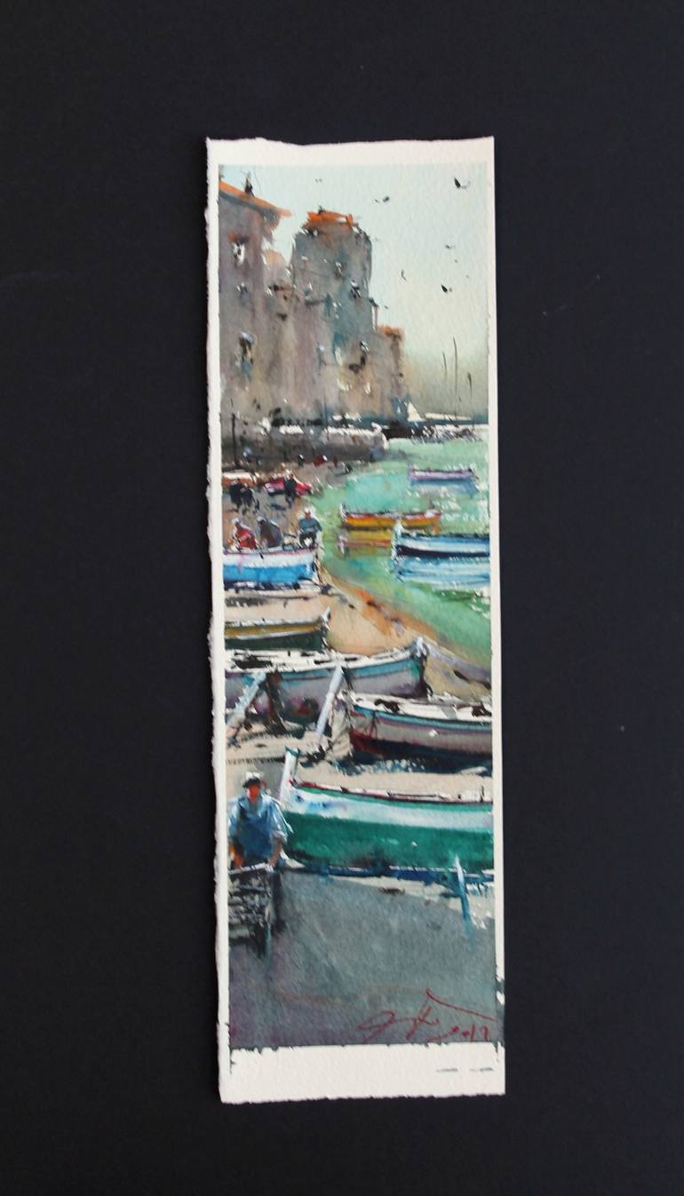 Original Boat Painting by maximilian damico
