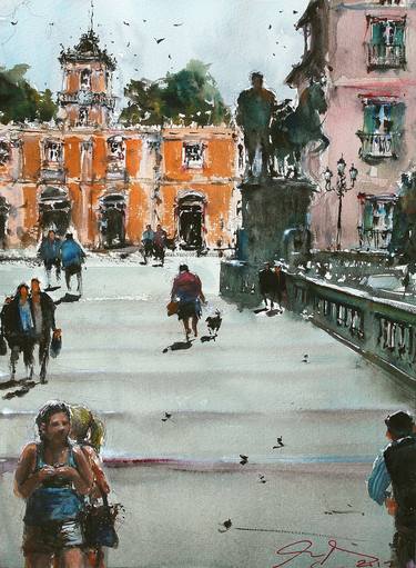 Original Impressionism Cities Paintings by maximilian damico