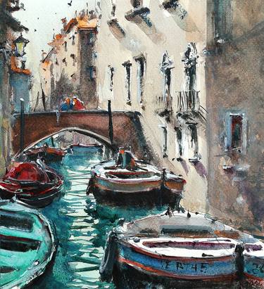 Original Impressionism Boat Paintings by maximilian damico