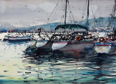 Print of Impressionism Boat Paintings by maximilian damico