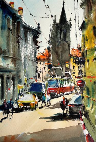 Original Impressionism Cities Paintings by maximilian damico