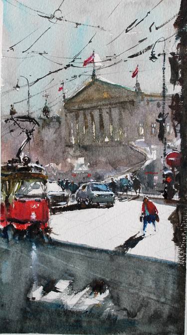 Original Impressionism Cities Paintings by maximilian damico