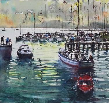 Print of Impressionism Boat Paintings by maximilian damico
