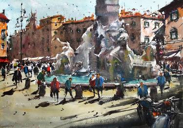 Original Impressionism Cities Paintings by maximilian damico