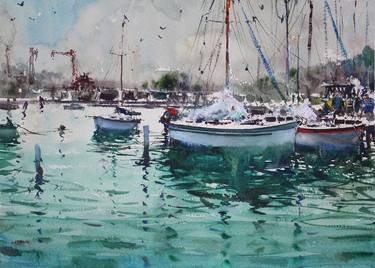 Print of Impressionism Boat Paintings by maximilian damico