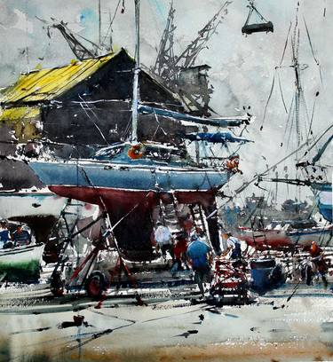 Original Impressionism Sailboat Paintings by maximilian damico