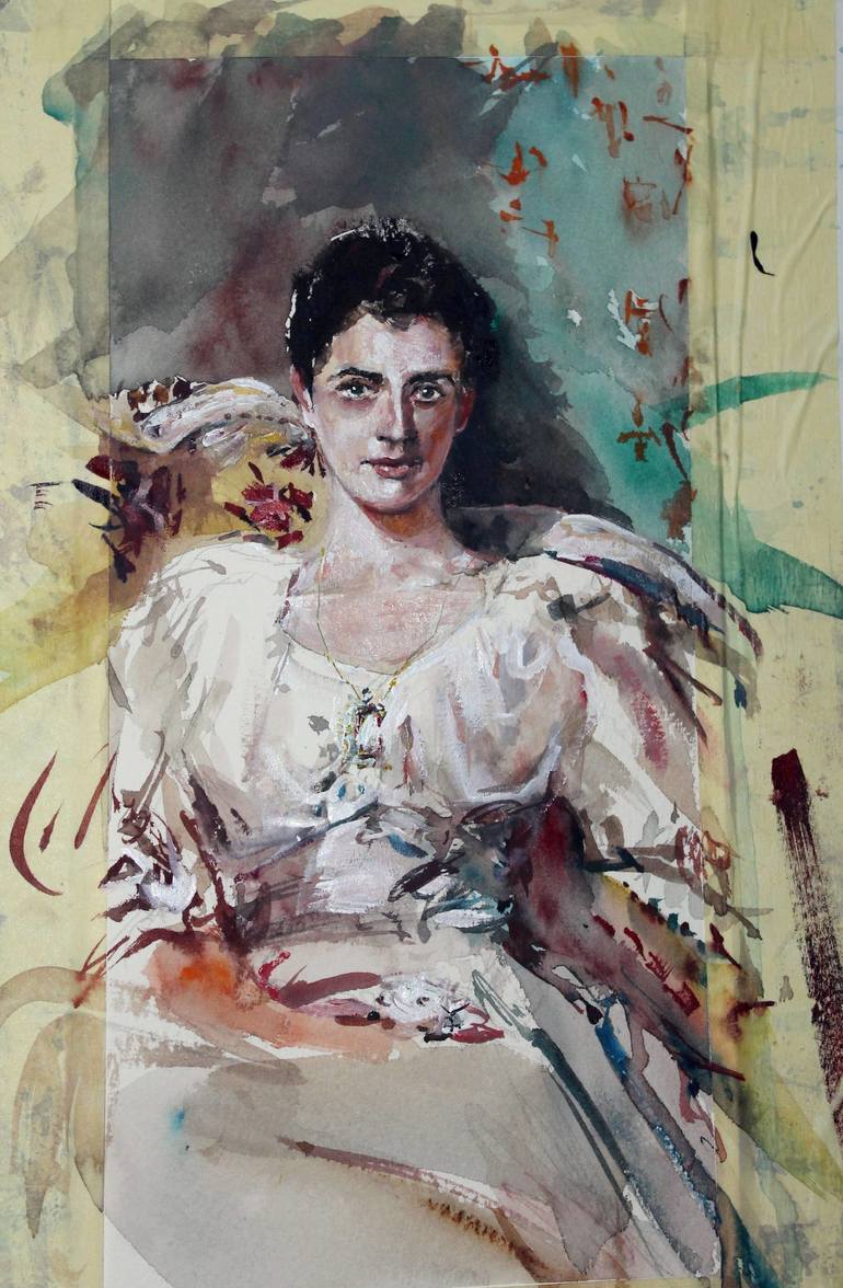Original Impressionism Portrait Painting by maximilian damico