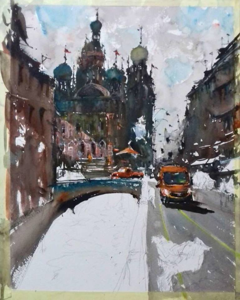 Original Impressionism Cities Painting by maximilian damico