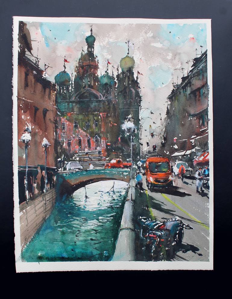 Original Impressionism Cities Painting by maximilian damico