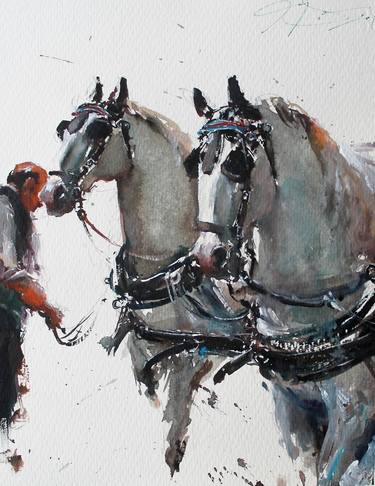 Original Impressionism Horse Paintings by maximilian damico
