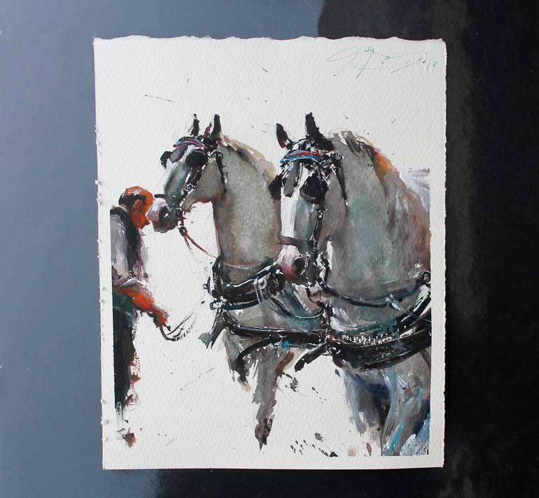 Original Horse Painting by maximilian damico