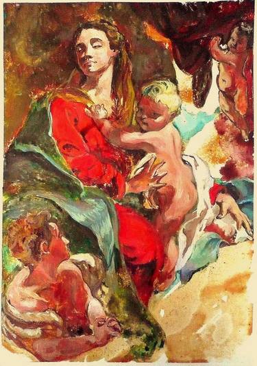 Madonna and Child Piazzetta in watercolor thumb