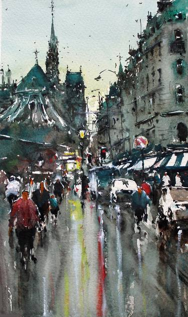 Original Impressionism Cities Paintings by maximilian damico