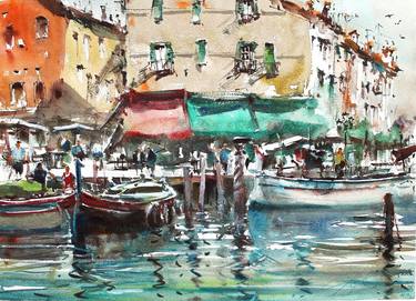 Original Impressionism Cities Paintings by maximilian damico