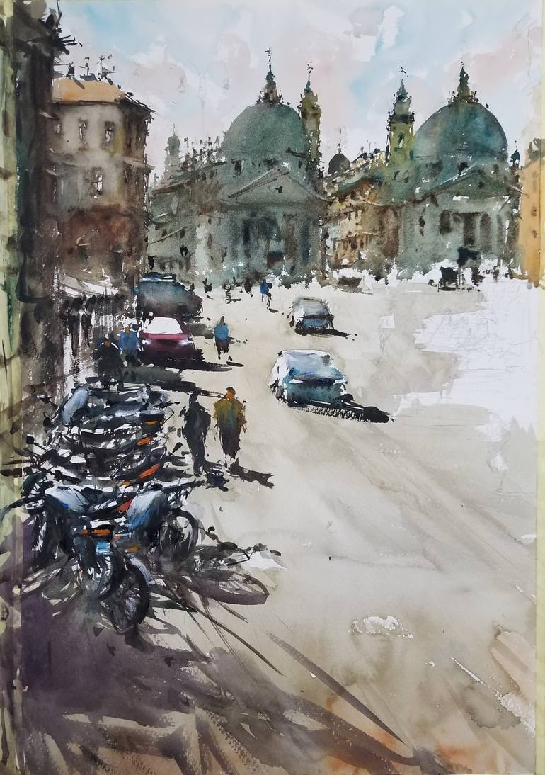 Original Impressionism Cities Painting by Maximilian Damico