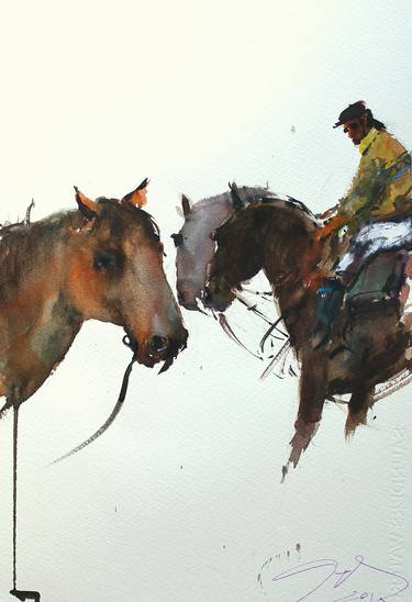 Original Impressionism Horse Paintings by maximilian damico