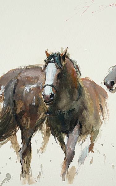 Wild Horses Painting By Maximilian Damico | Saatchi Art