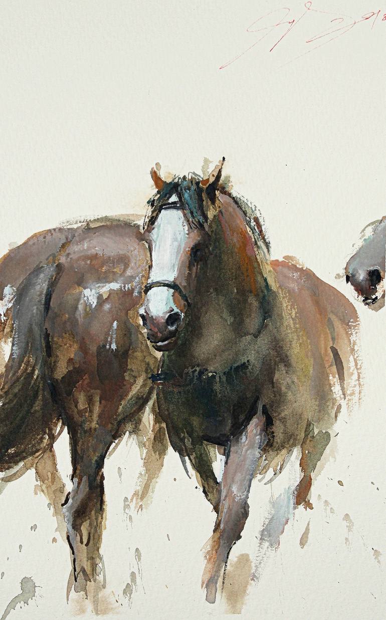 Wild Horses Painting by maximilian damico | Saatchi Art