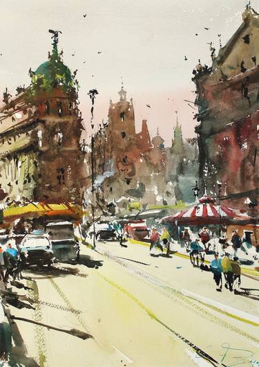 Original Impressionism Cities Paintings by maximilian damico