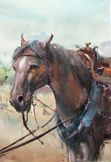 Original Impressionism Horse Paintings by maximilian damico