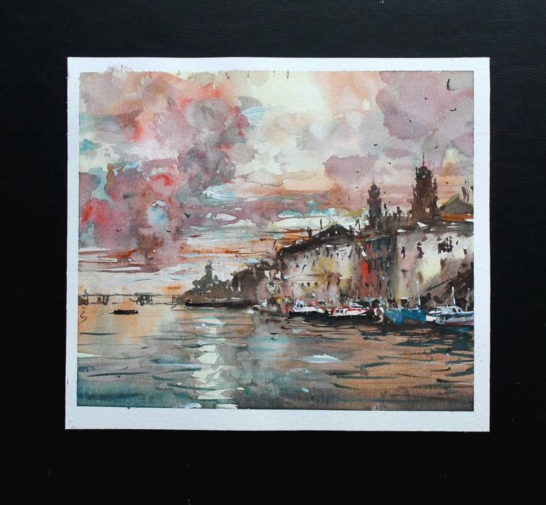 Original Impressionism Cities Painting by maximilian damico