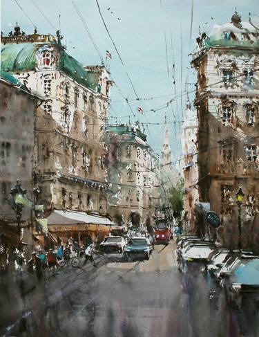 Original Impressionism Architecture Paintings by maximilian damico