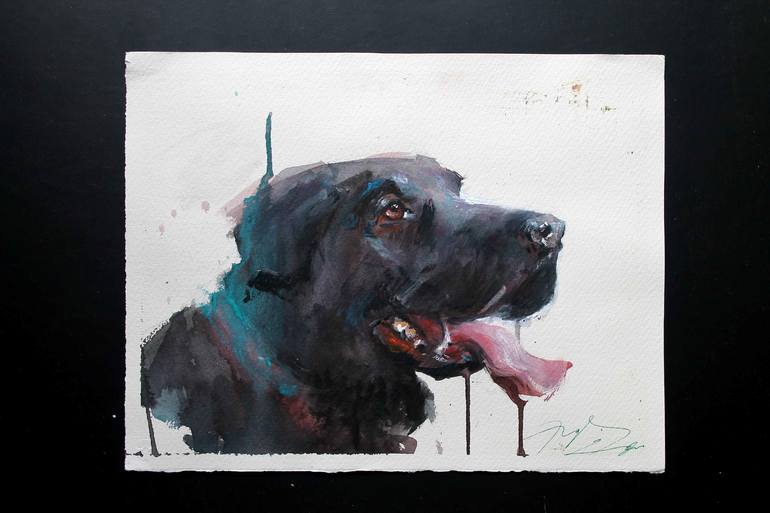 Original Impressionism Dogs Painting by maximilian damico