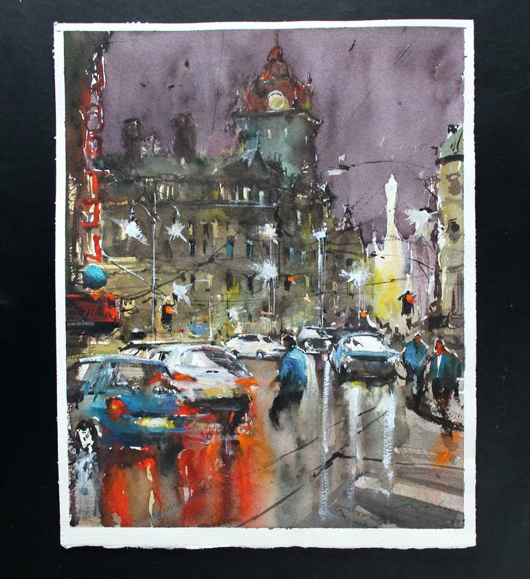 Original Impressionism Cities Painting by maximilian damico