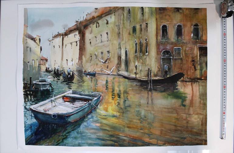 Original Impressionism Cities Painting by maximilian damico